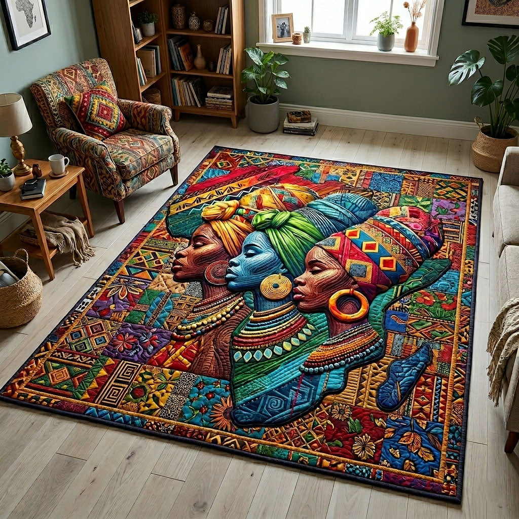 Melanin Unity area rug in a living room