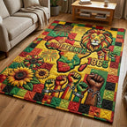 Melanin Unity area rug in a living room