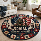 Memorial Day Round Mat Rug - washable non-slip printed rug