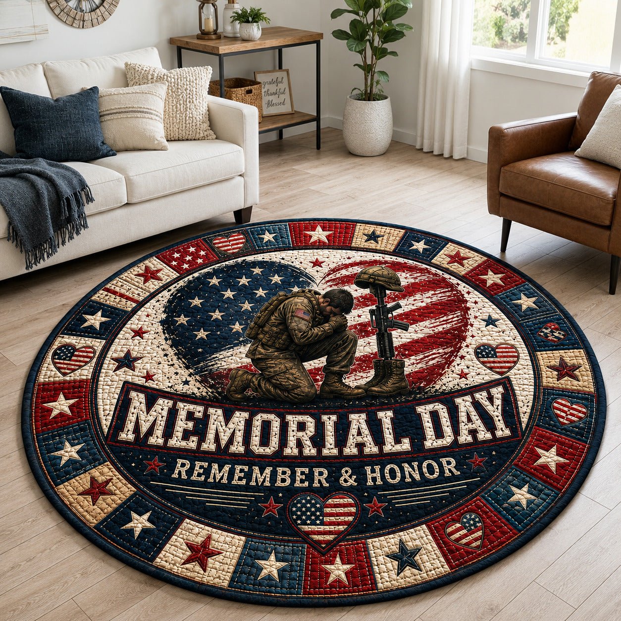 Memorial Day Round Mat Rug - Nature Design | Serene Home Decor