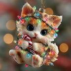 Light Tangle Candy Kitten Christmas Ornament