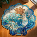 Mermaid Calm Custom Shape Area Rug - Nature Design | Die-Cut Non-Slip Rug - washable non-slip printed rug