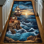 Mermaid Ship Runner Rug - Nature Design | Serene Runner Rug