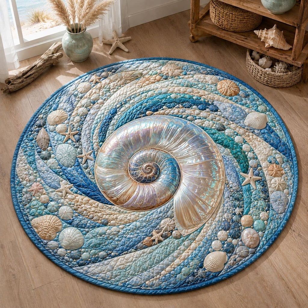 Mermaid Shores Round Mat Rug - Nature Design | Serene Home Decor