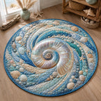 Mermaid Shores Round Mat Rug - washable non-slip printed rug