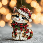 Merry Meow Magic Christmas Ornament