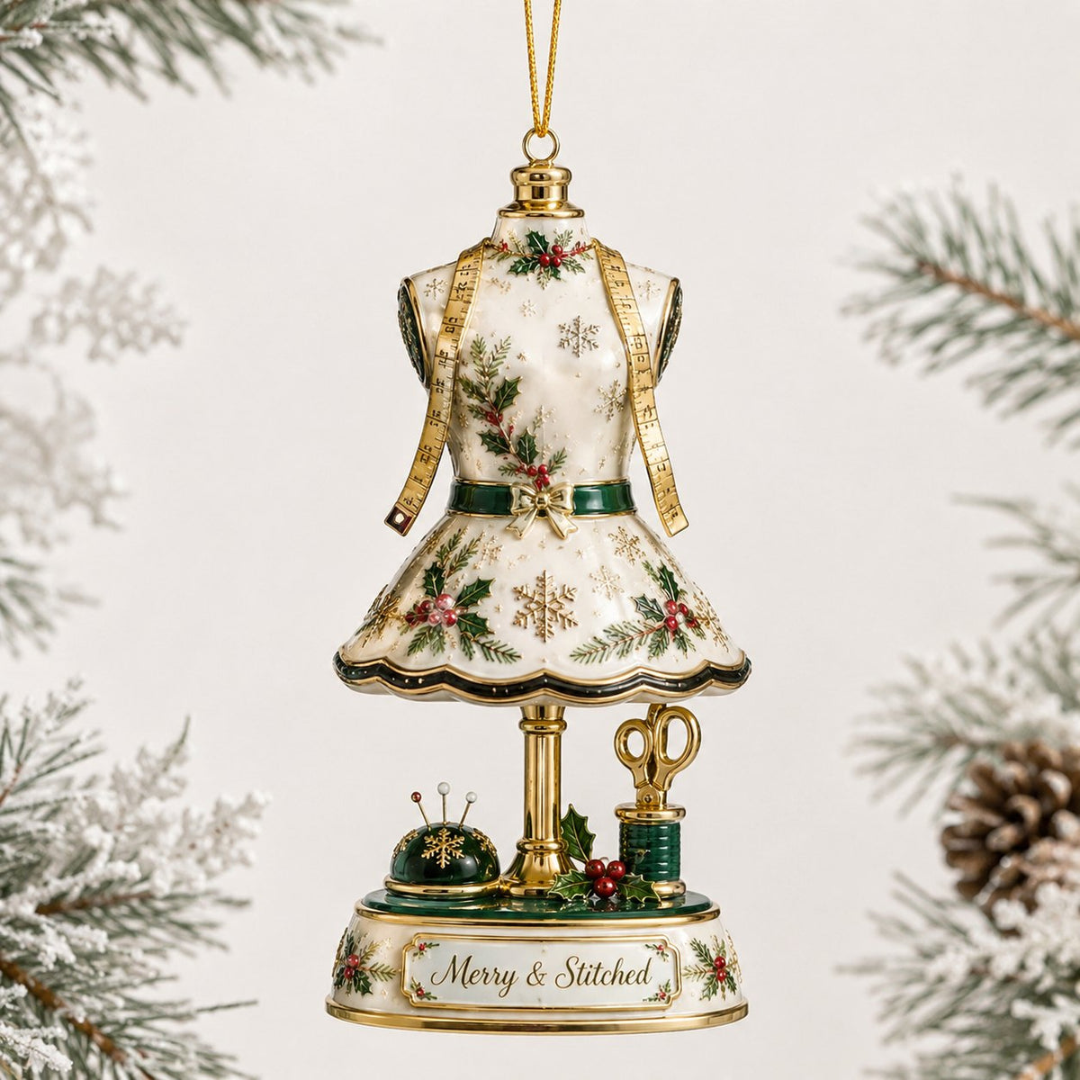 Merry Stitched Christmas Ornament