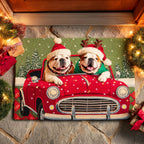 Merry Bulldog Doormat - Cute Animal Design | Printed Welcome Doormat