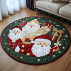 Merry Gathering Round Mat Rug - washable non-slip printed rug