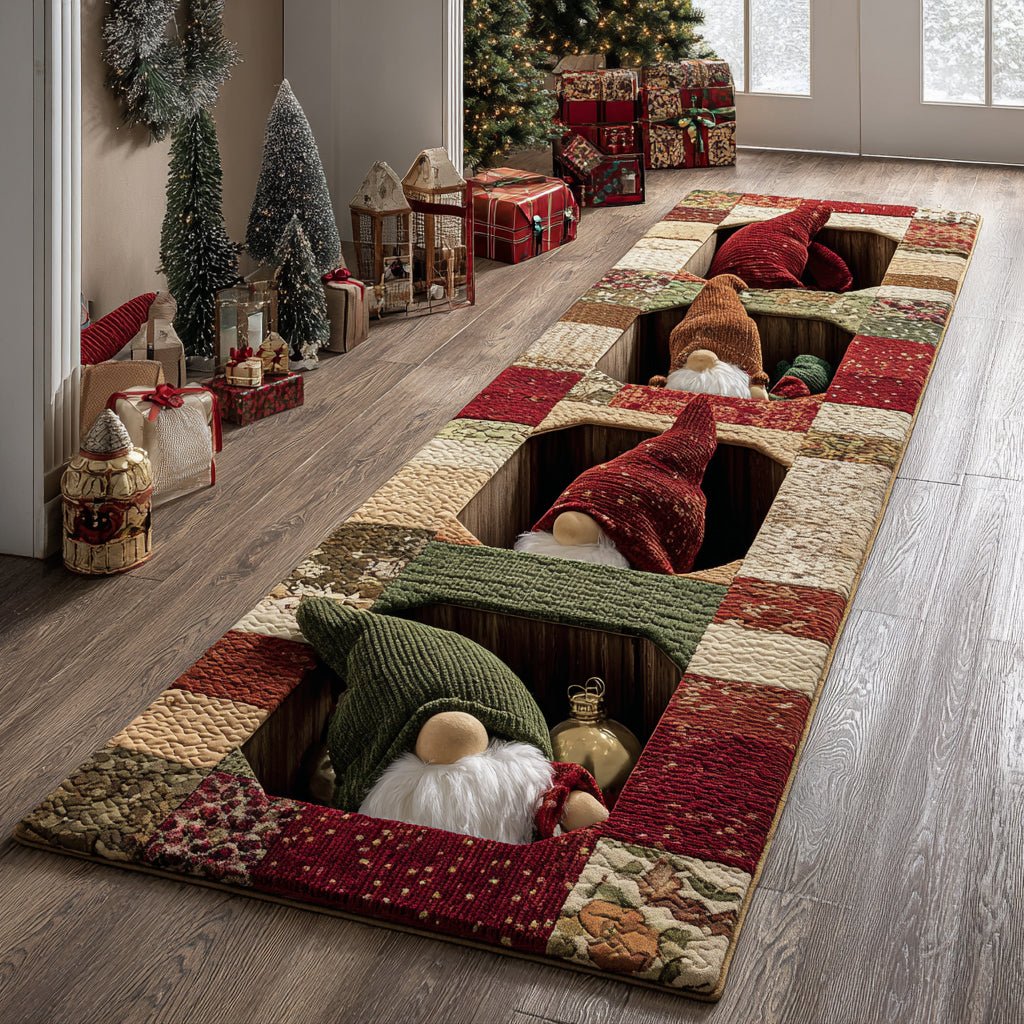 Merry Gnomes Runner Carpet Runner Rug - Cute Pet Design | Animal Printed Runner Rug