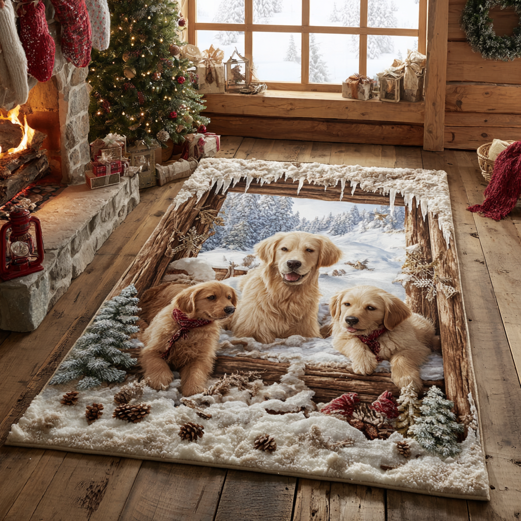 Merry Golden Gathering area rug in a living room