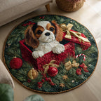 Merry King Charles Round Mat Rug - washable non-slip printed rug