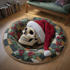 Merry Macabre Round Mat Rug - washable non-slip printed rug