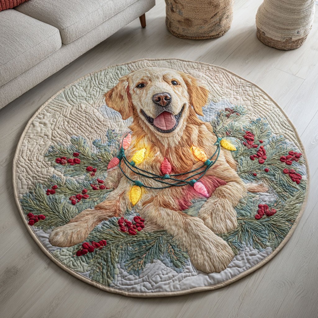 Merry Paws Round Mat Rug - Nature Design | Serene Home Decor