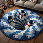 Merry Swirl Round Mat Rug - washable non-slip printed rug