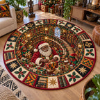 Merry Workshop Round Mat Rug - Nature Design | Serene Home Decor - washable non-slip printed rug