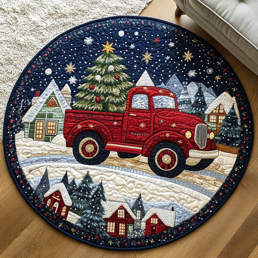 Merry and Bright Round Mat Rug - Nature Design | Serene Home Decor