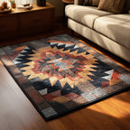 Mesa Ember area rug in a living room