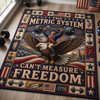 Metric Freedom area rug in a living room