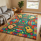 Mexican Fiesta area rug in a living room
