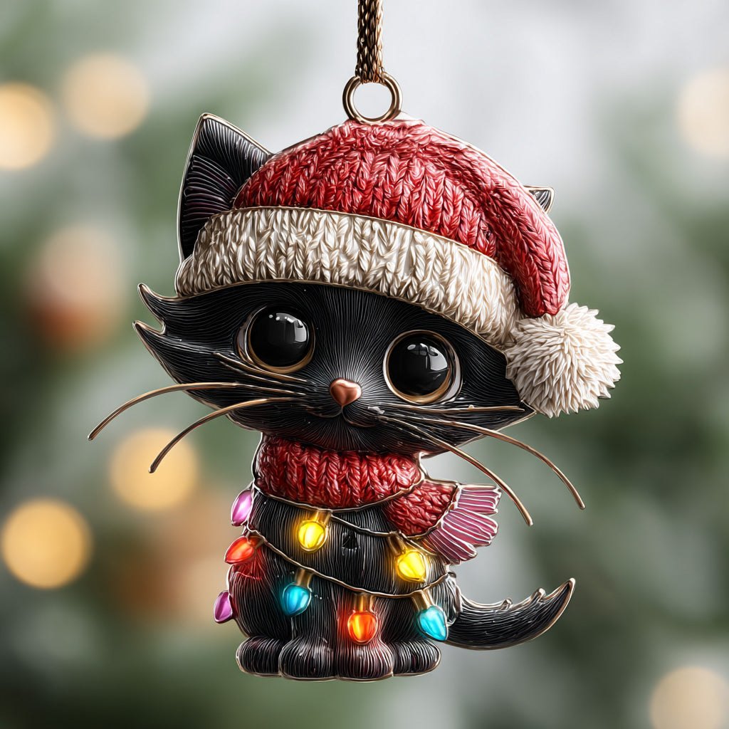 Midnight Paws Christmas Ornament