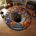 Midnight Abyss Round Mat Rug - washable non-slip printed rug