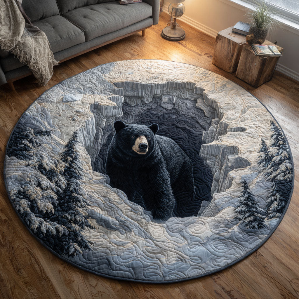 Midnight Bear Round Mat Rug