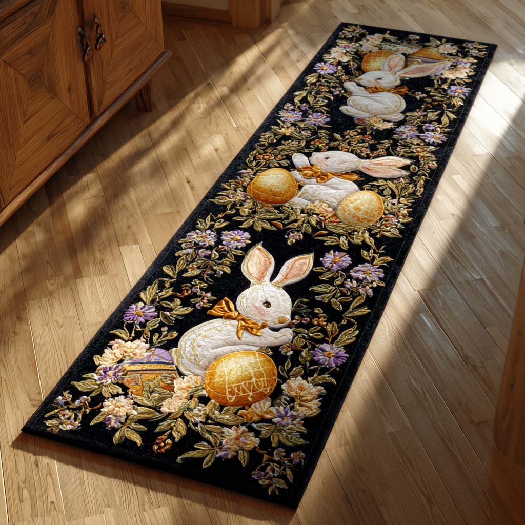 Midnight Bloom Runner Carpet Runner Rug - Cute Pet Design | Animal Printed Runner Rug