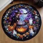 Midnight Charm Round Mat Rug - washable non-slip printed rug