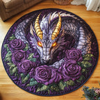 Midnight Draco Round Mat Rug - washable non-slip printed rug