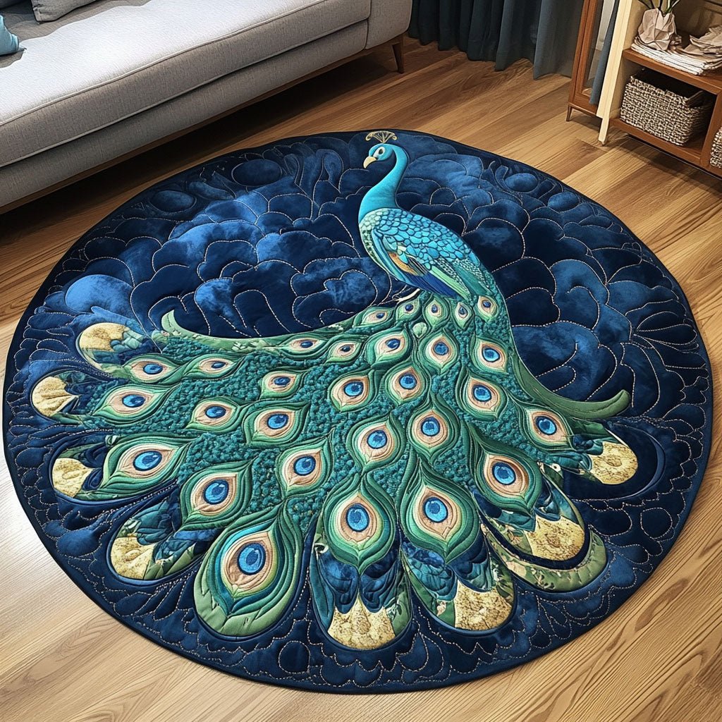 Midnight Elegance Round Mat Rug - washable non-slip printed rug