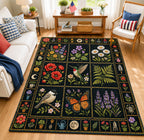Midnight Garden area rug in a living room