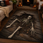 Midnight Manhole area rug in a living room