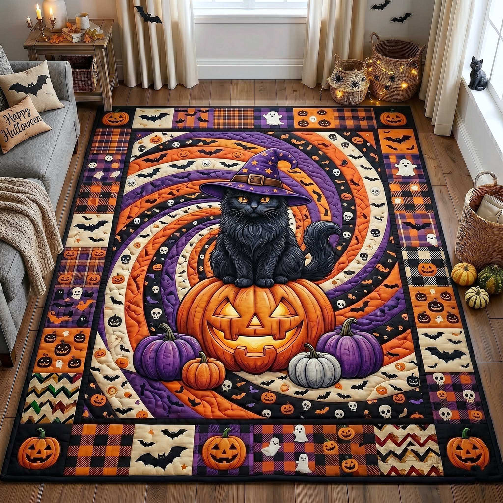 Midnight Mischief area rug in a living room