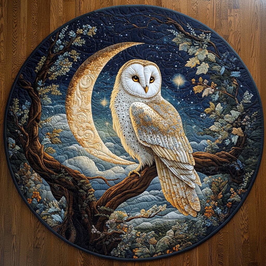 Midnight Owl Round Mat Rug - Cute Pet Design | Animal Printed Home Decor