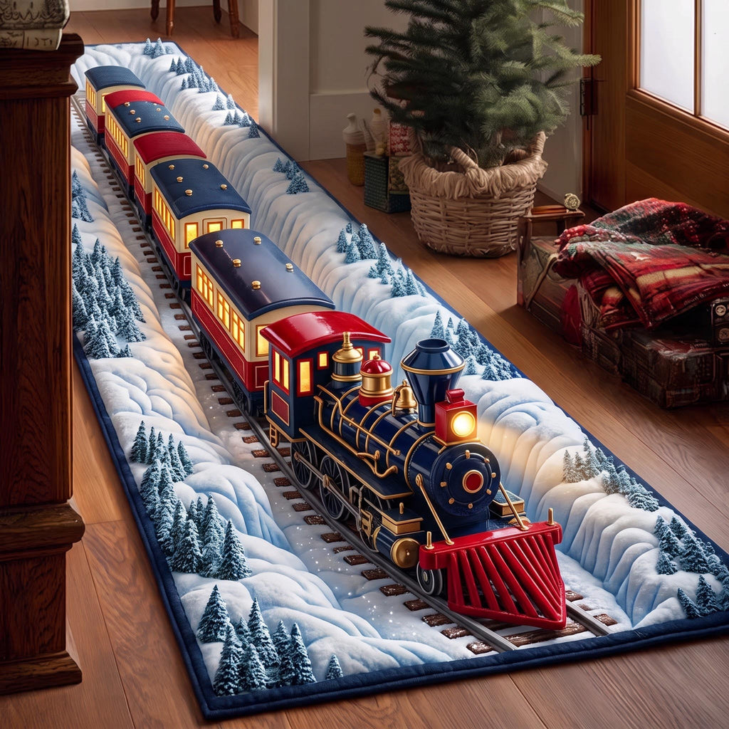 Midnight Railway Runner Rug - Nature Design | Serene Runner Rug - washable non-slip printed rug
