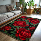 Midnight Rose area rug in a living room