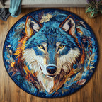 Midnight Run Round Mat Rug - washable non-slip printed rug