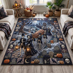 Midnight Skeleton area rug in a living room