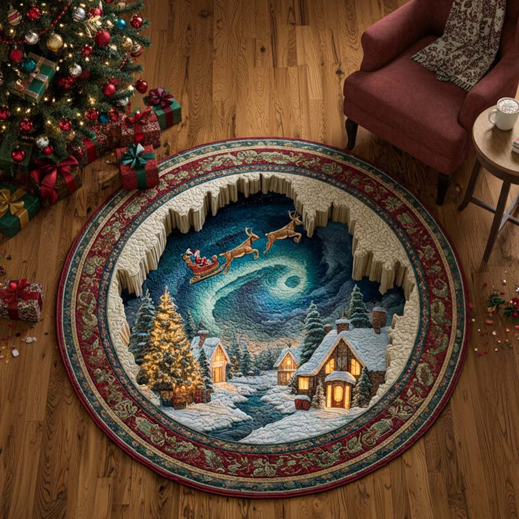 Midnight Spiral Round Mat Rug - Nature Design | Serene Home Decor