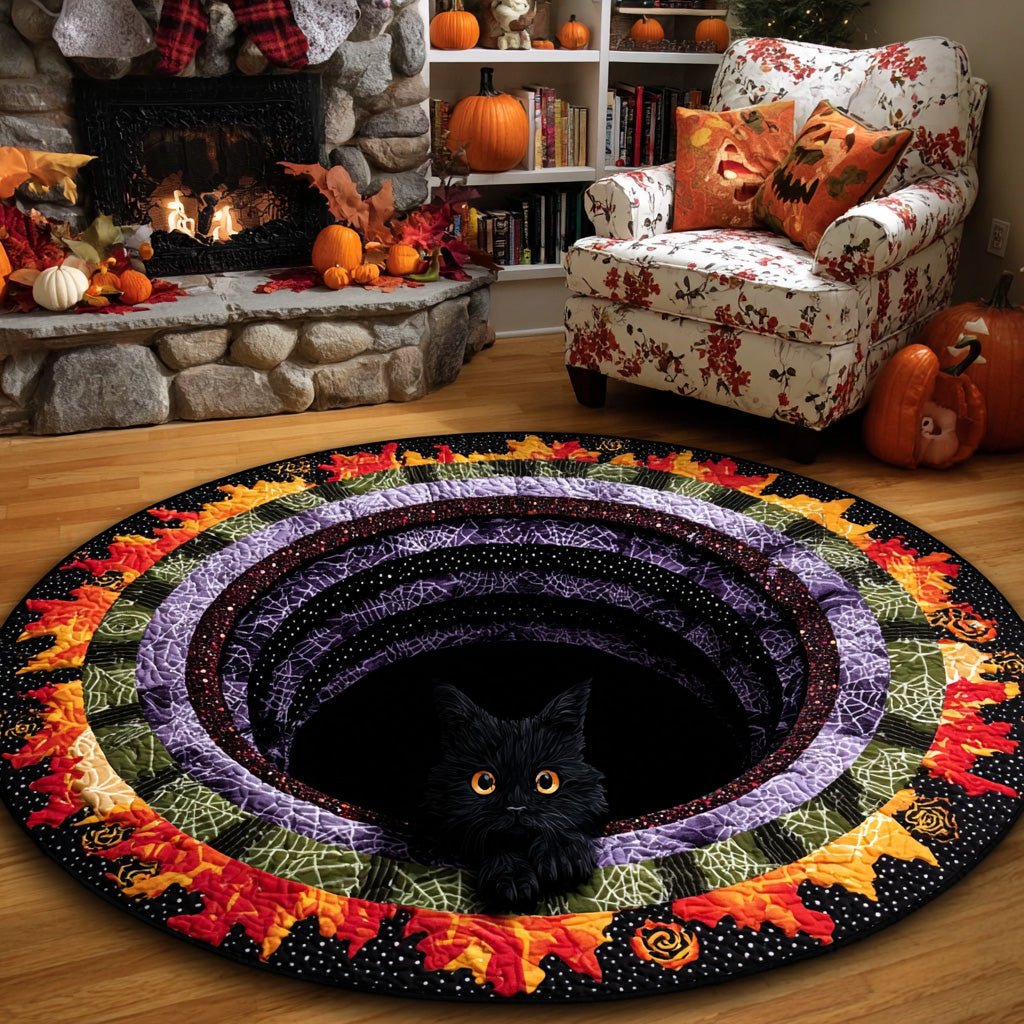 Midnight Spiral Round Mat Rug - Nature Design | Serene Home Decor