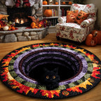 Midnight Spiral Round Mat Rug - Nature Design | Serene Home Decor
