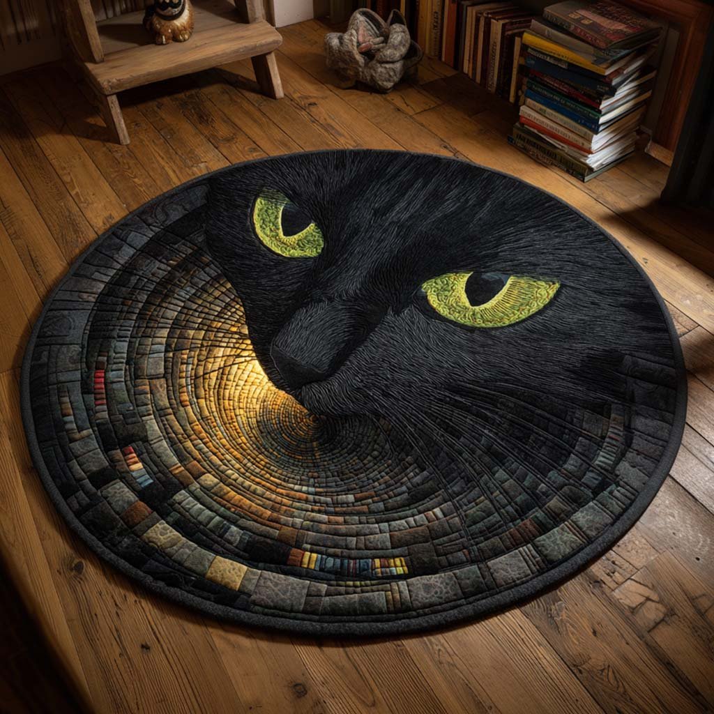 Midnight Spiral Round Mat Rug - Nature Design | Serene Home Decor
