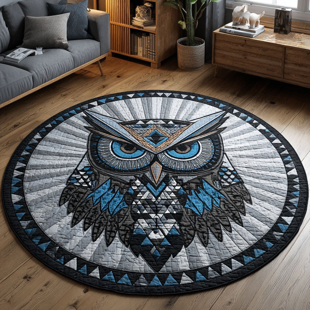 Midnight Talon Round Mat Rug - washable non-slip printed rug