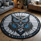 Midnight Talon Round Mat Rug - washable non-slip printed rug