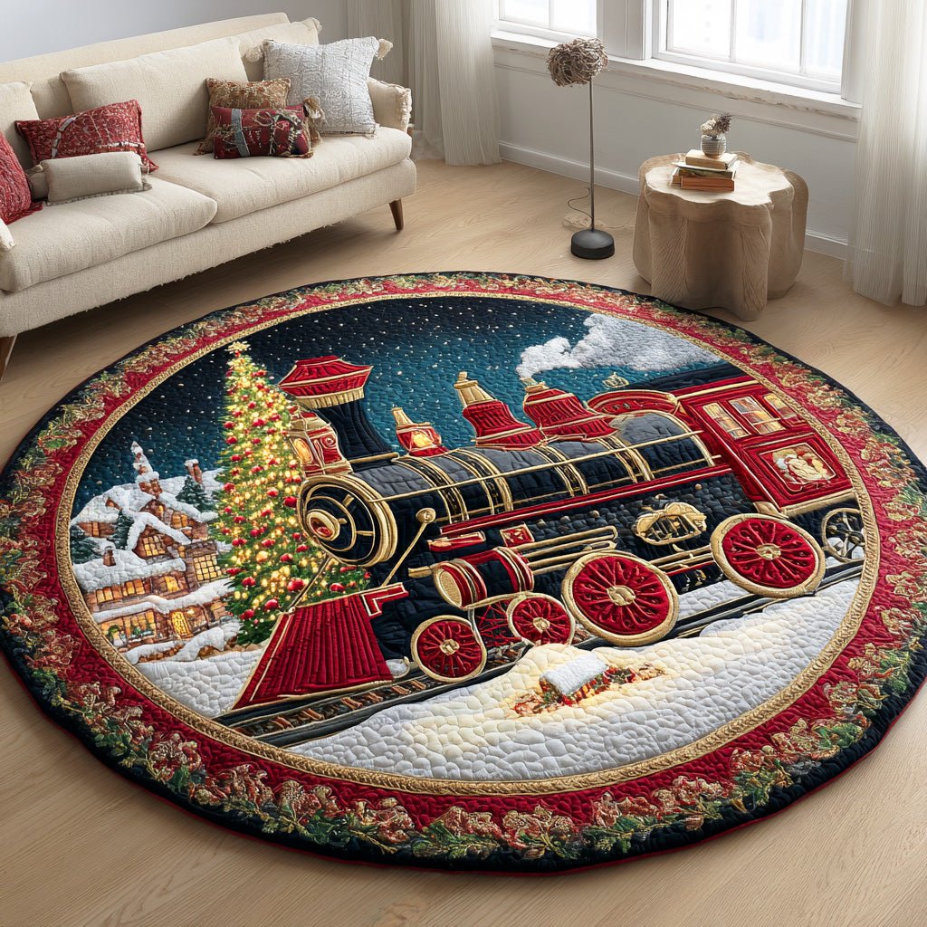 Midnight Toy Express Round Mat Rug - washable non-slip printed rug