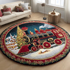Midnight Toy Express Round Mat Rug - washable non-slip printed rug