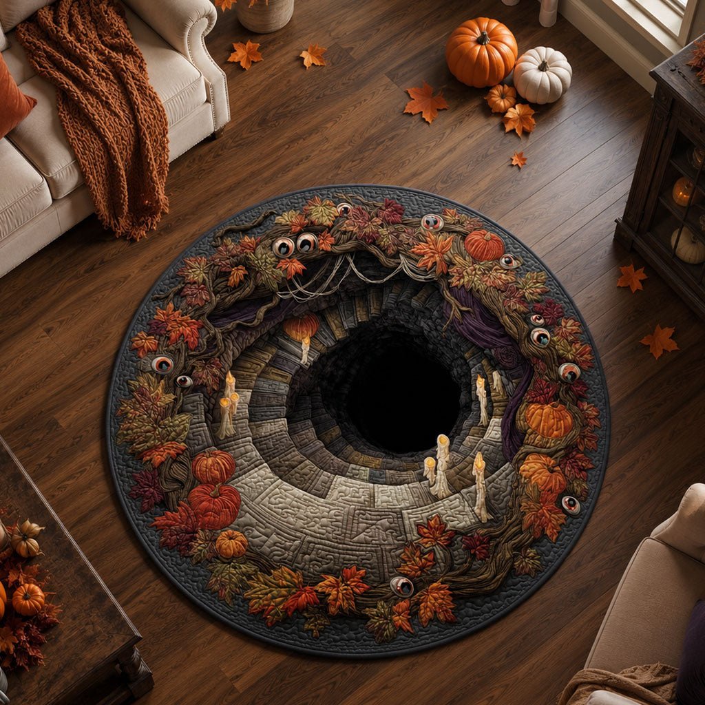 Midnight Watch Round Mat Rug - washable non-slip printed rug