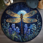 Midnight Wing Round Mat Rug - washable non-slip printed rug
