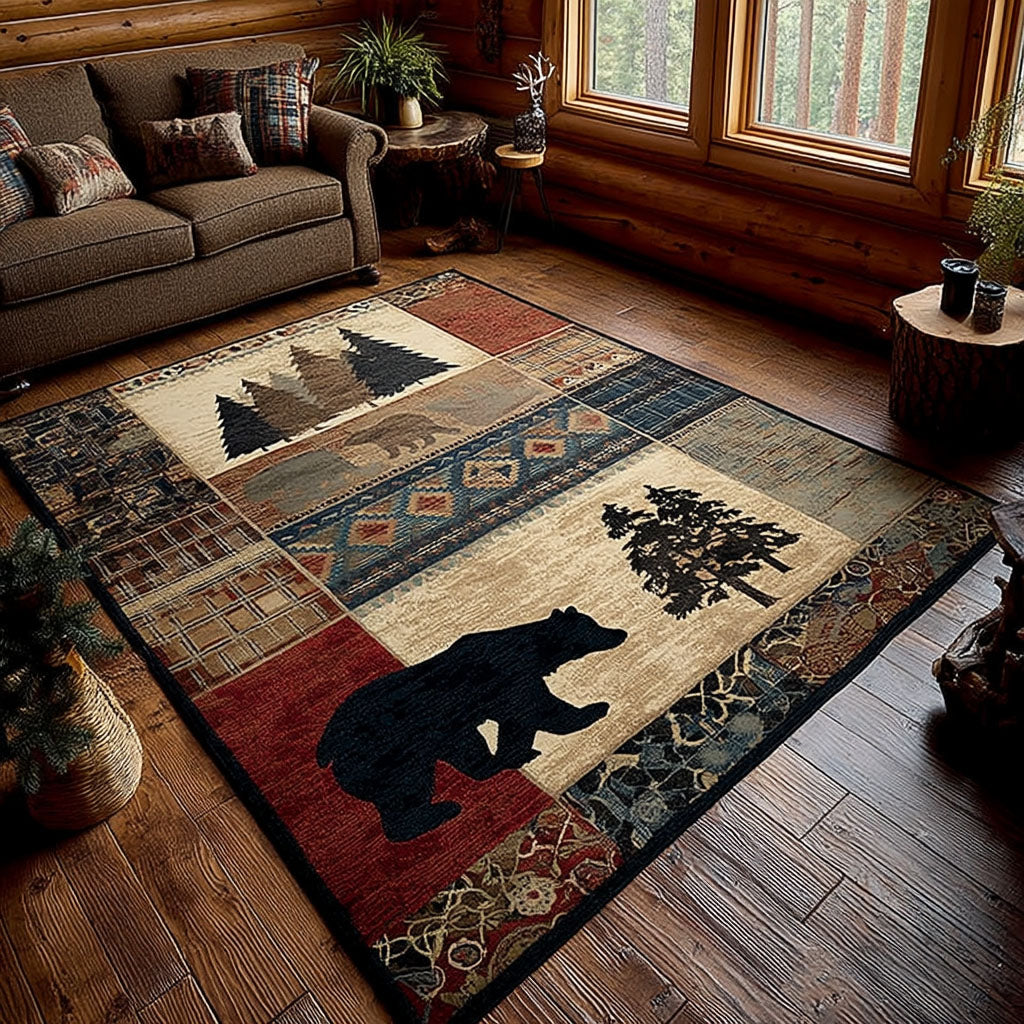 Mighty Bear area rug in a living room